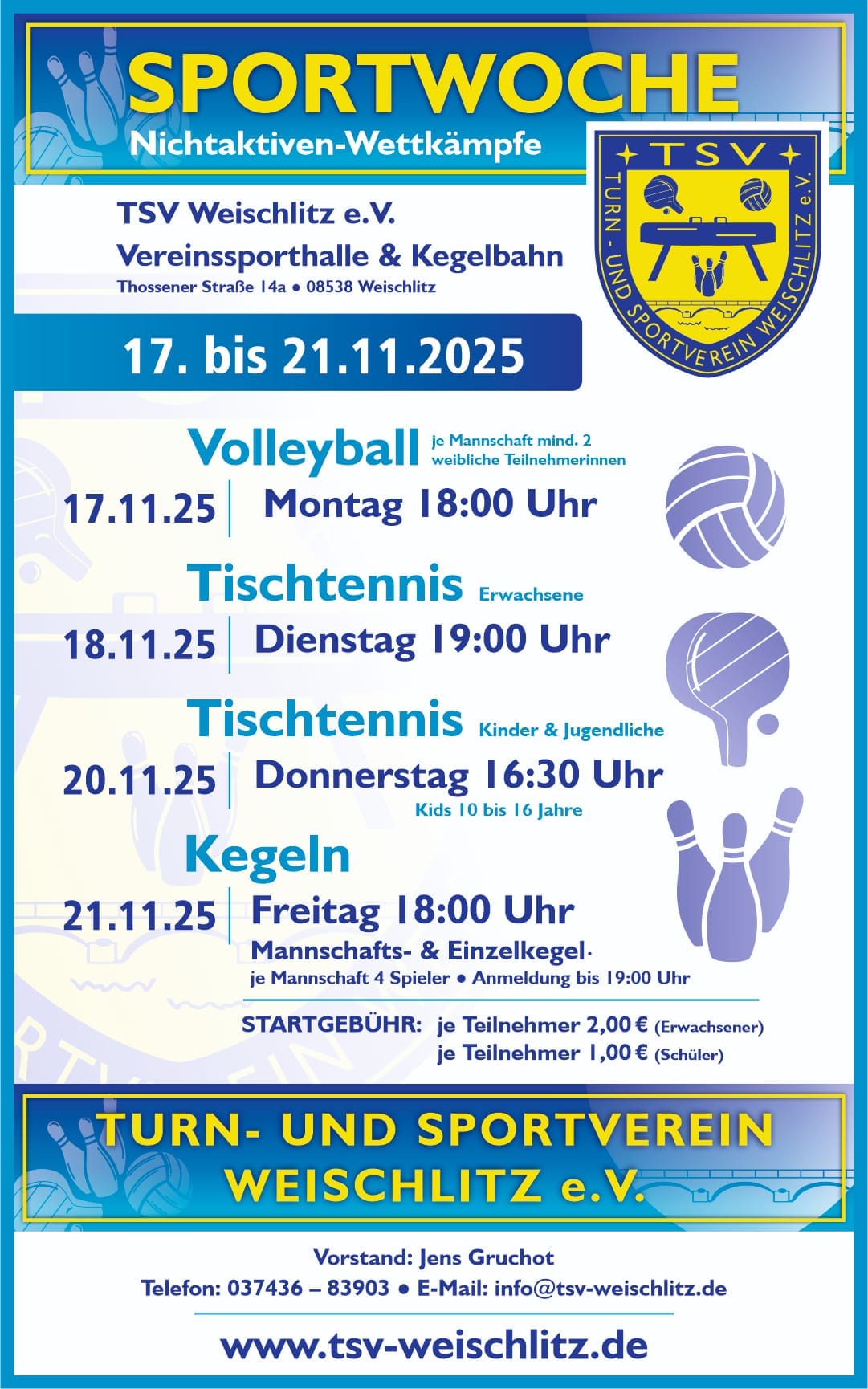 Sportwoche TSV Weischlitz Turnhalle Weischlitz Veranstaltungen