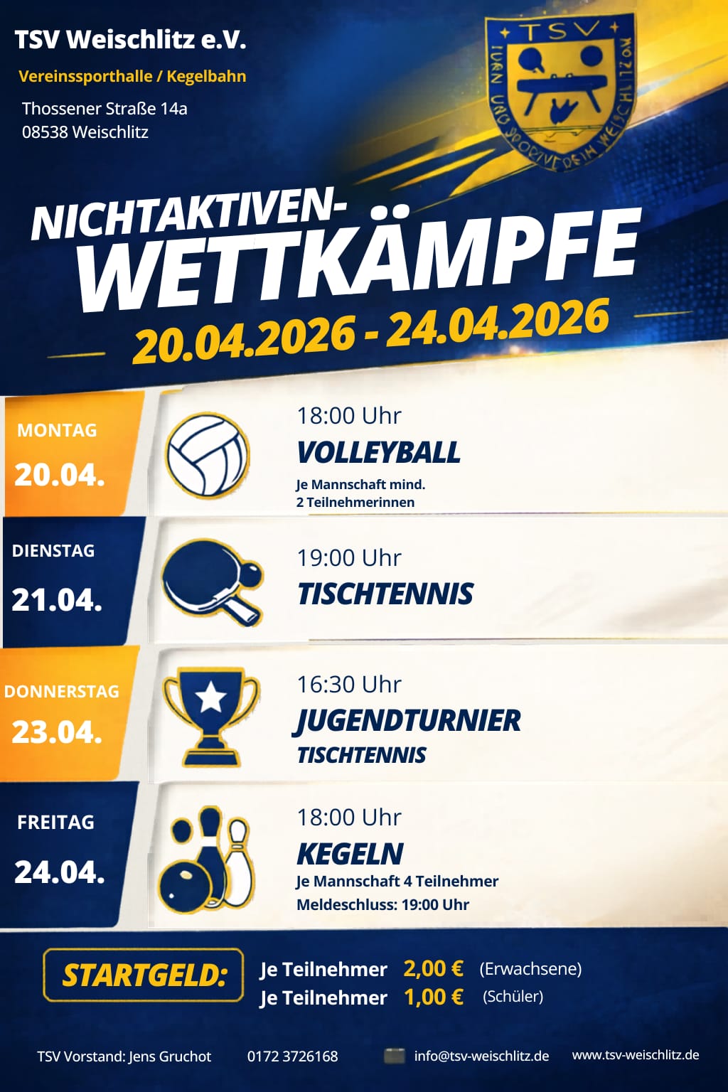 TSV Weischlitz Nichtaktiven-Wettkämpfe 2026 TSV Weischlitz Nichtaktiven-Wettkämpfe 2026
